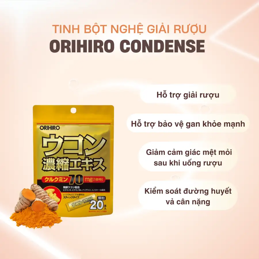 tinh bột nghệ giải rượu Orihiro