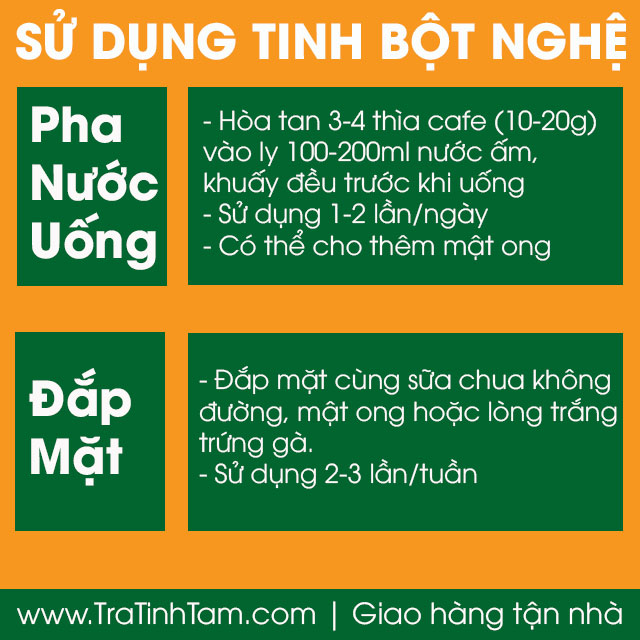 cách sử dụng tinh bột nghệ