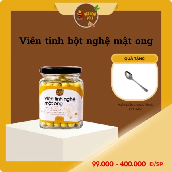 viên tinh bột nghệ mật ong.